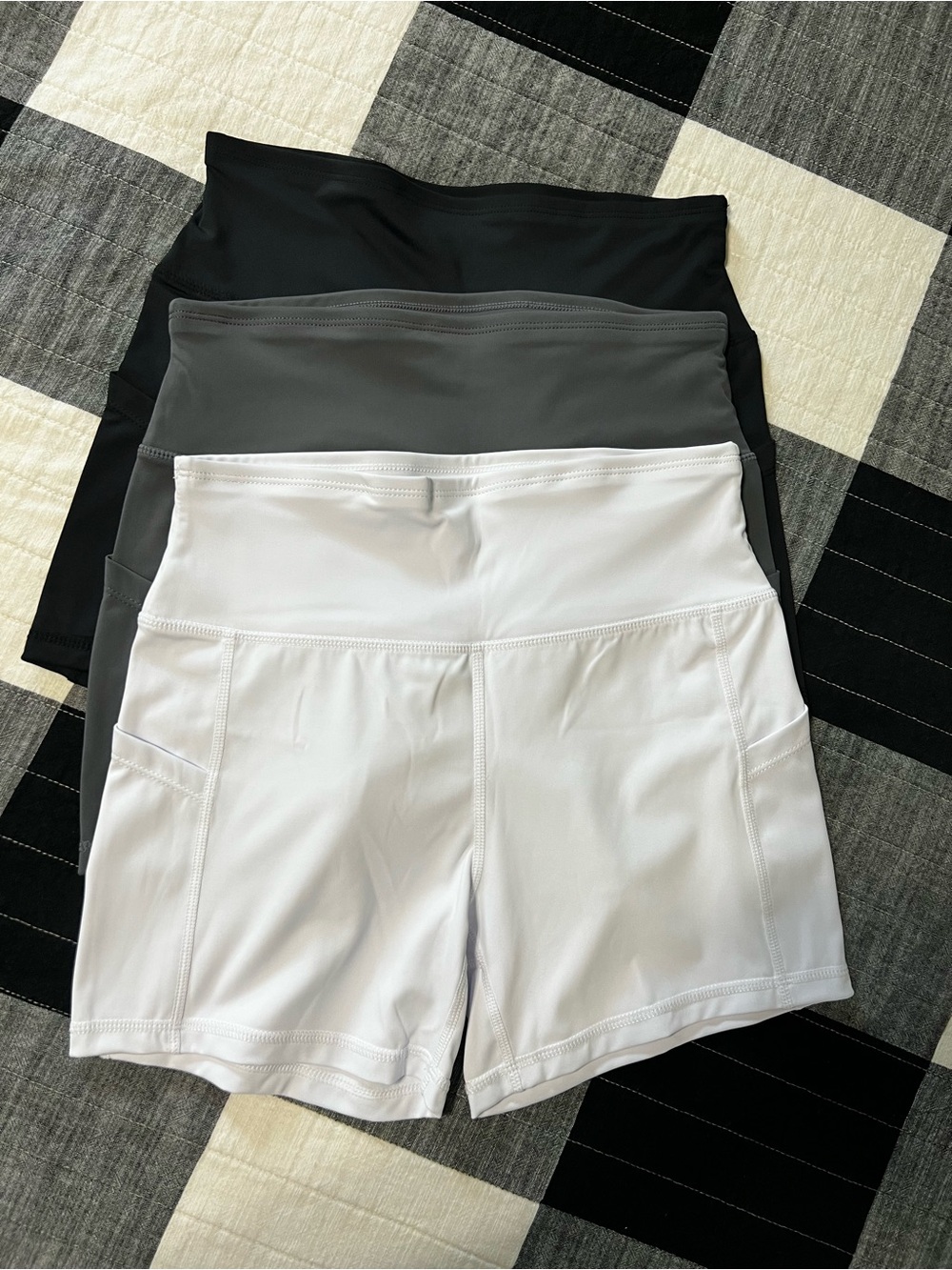 Amazon Women's Athletic High-Waist Shorts - Black, Gray, White